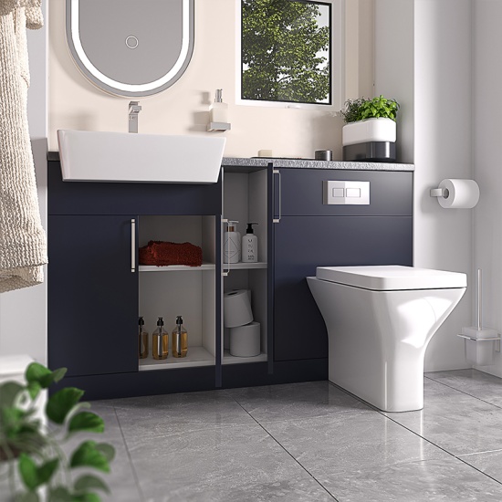 Oliver 1400 Navy Blue Fitted Furniture Chrome