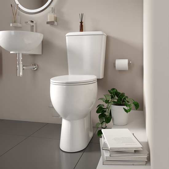 tesla petite bath suite basin toilet chrome