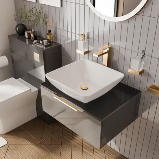 jivana small bath suite 600 grey vanity unit wc toilet gold