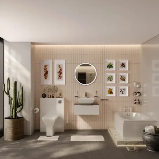 jivana small bath suite 600 white vanity unit wc toilet chrome