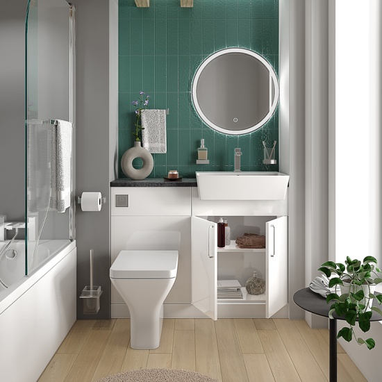 oliver white 1100 fitted furniture small bath suite chrome handles oliver white 1100 fitted furniture small bath suite chrome handles