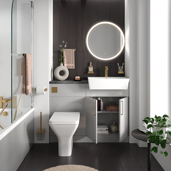 oliver dove grey 1100 fitted furniture small bath suite gold handles oliver dove grey 1100 fitted furniture small bath suite gold handles
