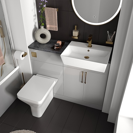 oliver dove grey 1100 fitted furniture small bath suite gold handles oliver dove grey 1100 fitted furniture small bath suite gold handles