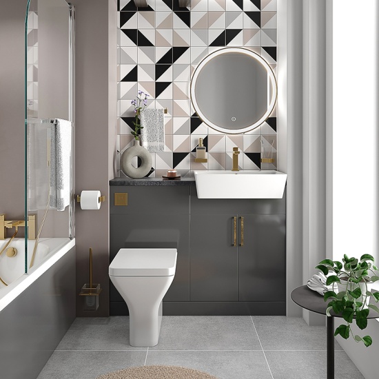 oliver anthracite 1100 fitted furniture small bath suite gold handles oliver anthracite 1100 fitted furniture small bath suite gold handles