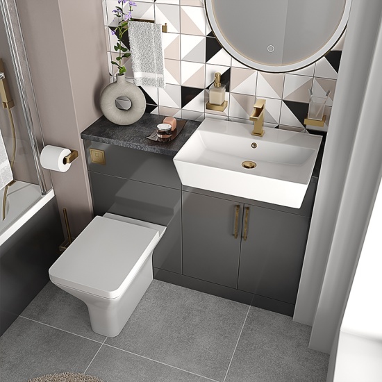 oliver anthracite 1100 fitted furniture small bath suite gold handles oliver anthracite 1100 fitted furniture small bath suite gold handles