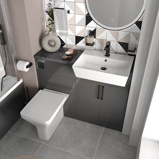 oliver anthracite 1100 fitted furniture small bath suite black handles oliver anthracite 1100 fitted furniture small bath suite black handles