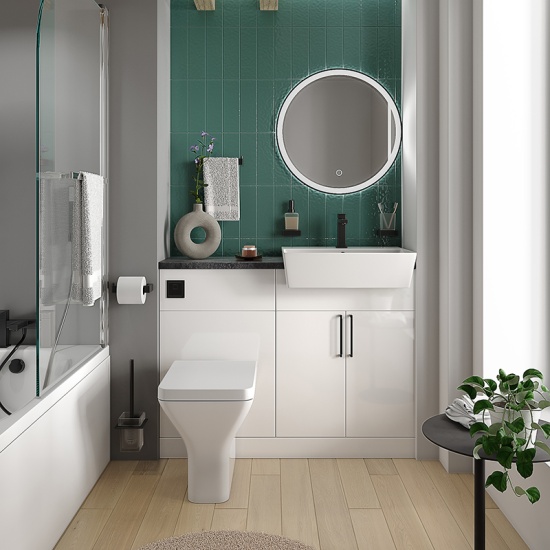 oliver white 1100 fitted furniture small bath suite black handles oliver white 1100 fitted furniture small bath suite black handles