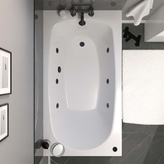 petite black hydro therapy straight bath with black jets 1400x700