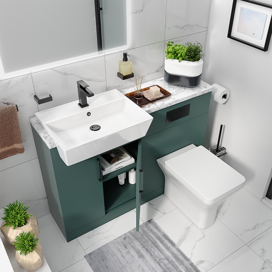 oliver 1200 green fitted furniture black