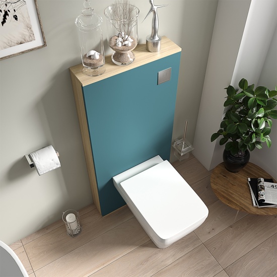 alani petrol blue back to wall floor toilet unit