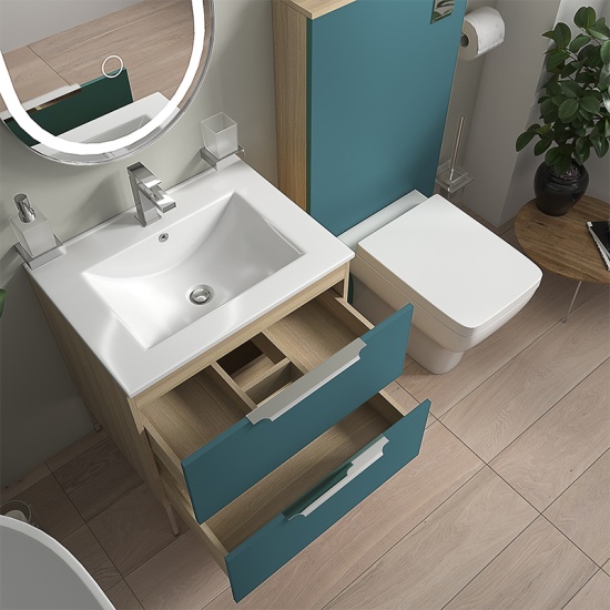 alani 600 cloakroom suite floor toilet petrol blue