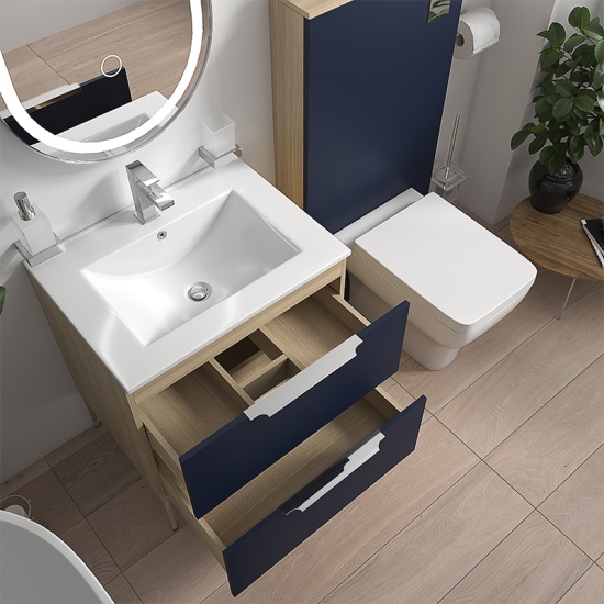 alani 600 cloakroom suite floor toilet navy blue