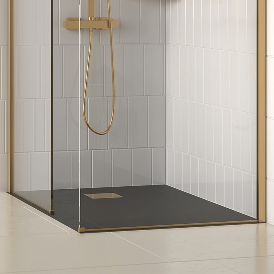 radiant gold 1600 walkin recess shower enclosure black tray radiant gold 1600 walkin recess shower enclosure black tray