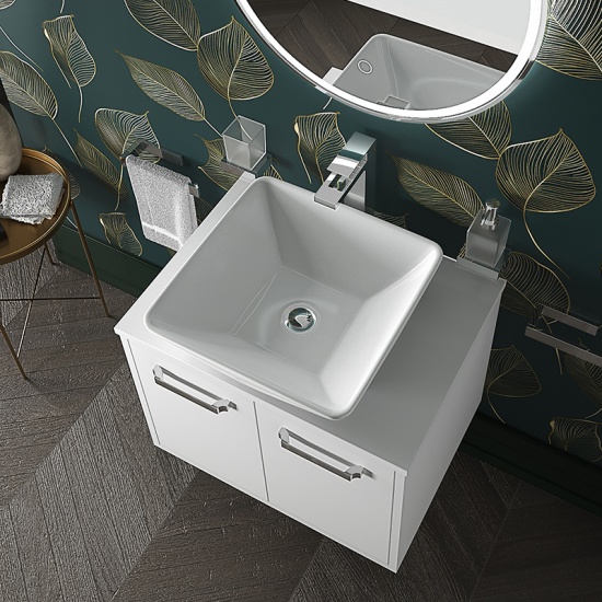 celeste white 600 wall hung vanity unit countertop basin