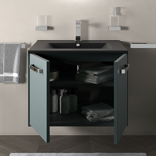 celeste 600 wall green vanity unit black sink celeste 600 wall green vanity unit black sink