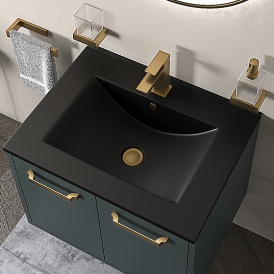 celeste 600 wall green vanity unit black sink celeste 600 wall green vanity unit black sink