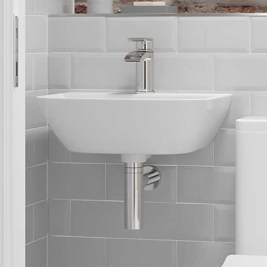 cedarwood small wall basin bottle trap