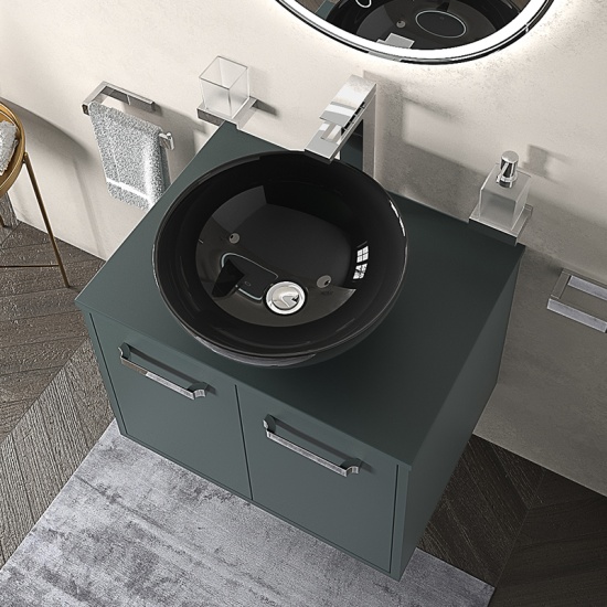 celeste green 600 wall hung countertop black basin unit celeste green 600 wall hung countertop black basin unit