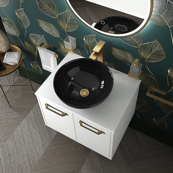 celeste white 600 wall hung vanity unit black bowl sink celeste white 600 wall hung vanity unit black bowl sink