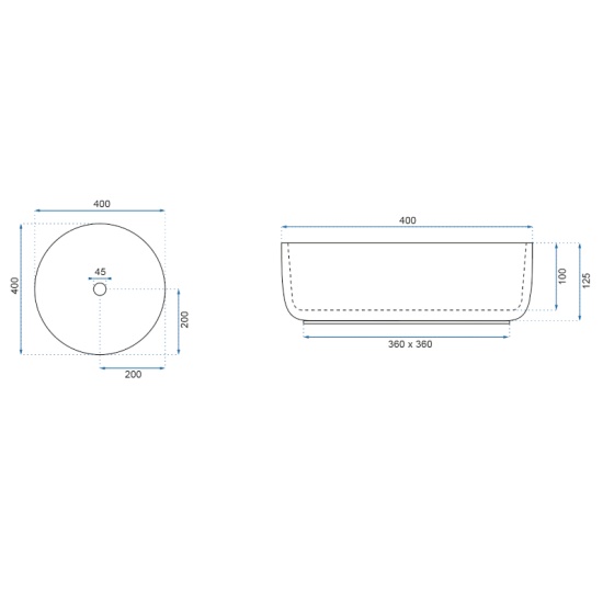 Ashley Blue Counter Top Washbasin Dimensions Ashley Blue Counter Top Washbasin Dimensions