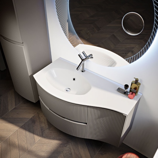 baden haus olimpia 1040mm mole grey vanity drawer unit with sink