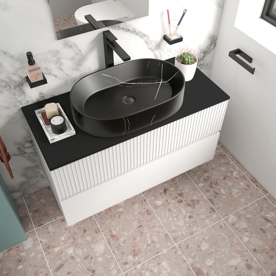 jasmine 1000 white wall vanity unit with black basin jasmine 1000 white wall vanity unit with black basin