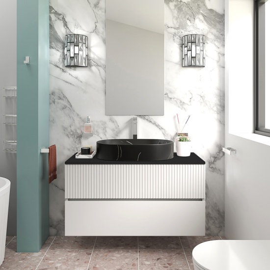 jasmine 1000 white wall vanity unit with black basin jasmine 1000 white wall vanity unit with black basin