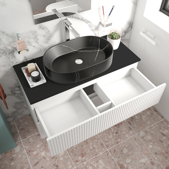 jasmine 1000 white wall vanity unit with black basin jasmine 1000 white wall vanity unit with black basin