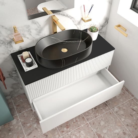 jasmine 1000 white wall vanity unit with black basin jasmine 1000 white wall vanity unit with black basin
