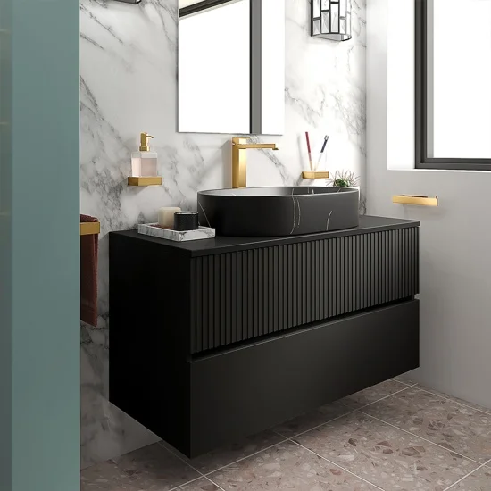 Jasmine 1000 Black Wall Vanity Unit With Black Sink 7 Product Image for Jasmine Black 1000mm Wall Hung Vanity Unit with Black Basin
