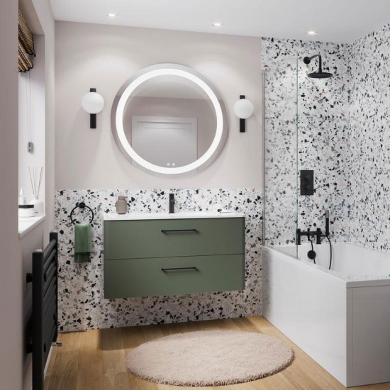 britton camberwell 1000mm green wall hung vanity unit
