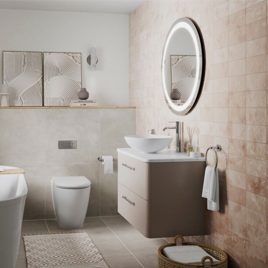 britton camberwell 800mm beige wall hung vanity sink unit