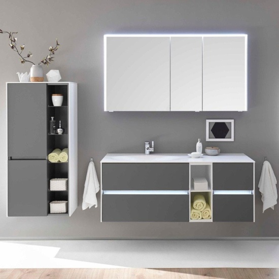 pelipal 6010 1300mm wall hung vanity unit with drawers and shelves | quartz grey pelipal 6010 1300mm wall hung vanity unit with drawers and shelves | quartz grey