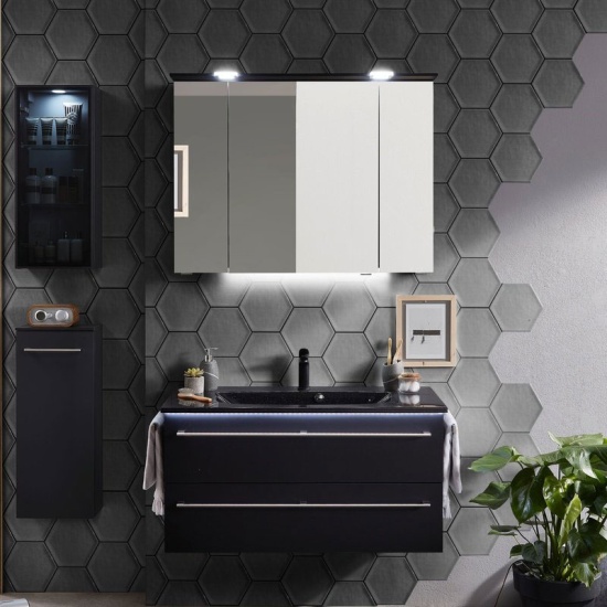 pelipal 6025 1000mm black wall hung vanity unit