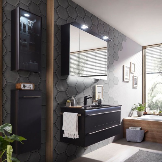 pelipal 6025 1000 black wall vanity drawer unit