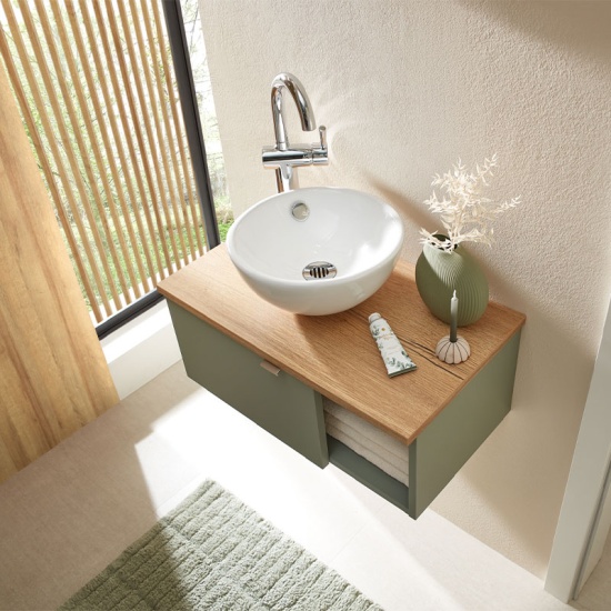 pelipal 6040 610mm vanity unit with worktop, countertop basin & left-hand door pelipal 6040 610mm vanity unit with worktop, countertop basin & left-hand door