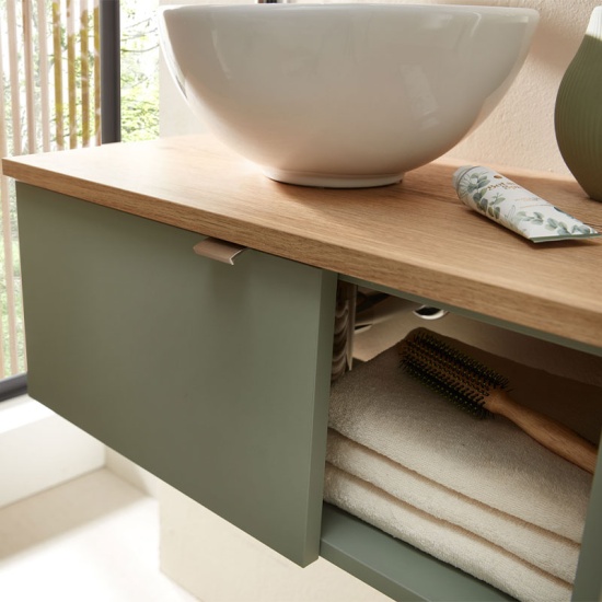 pelipal 6040 610mm vanity unit with worktop, countertop basin & left-hand door pelipal 6040 610mm vanity unit with worktop, countertop basin & left-hand door