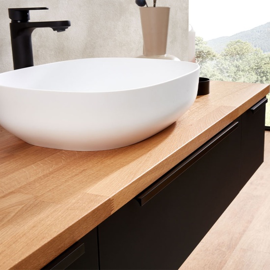 pelipal 9005 1370 large wall vanity basin unit oak worktop