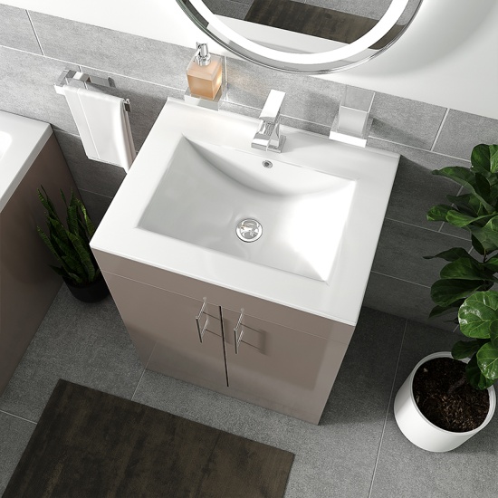 pemberton gold 600mm floorstanding vanity basin unit doors