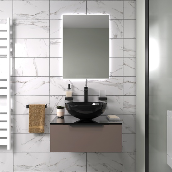 pemberton gold 600mm wall hung black sink unit black glass top pemberton gold 600mm wall hung black sink unit black glass top