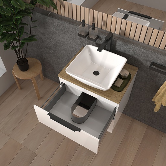 sonix white 600 wall hung bathroom unit with oak worktop sonix white 600 wall hung bathroom unit with oak worktop