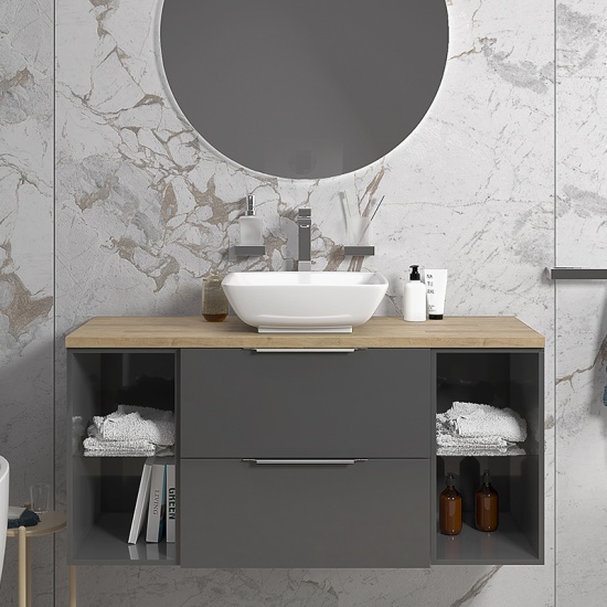 sonix grey 1200 vanity basin unit with oak worktop sonix grey 1200 vanity basin unit with oak worktop