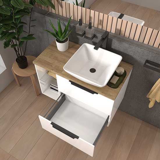 sonix white 900 wall hung unit with oak worktop sonix white 900 wall hung unit with oak worktop