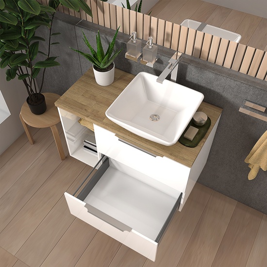 sonix white 900 wall hung unit with oak worktop sonix white 900 wall hung unit with oak worktop