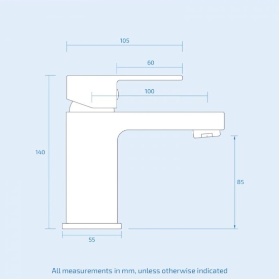 Line Drawing of Virgo Black Basin Tap