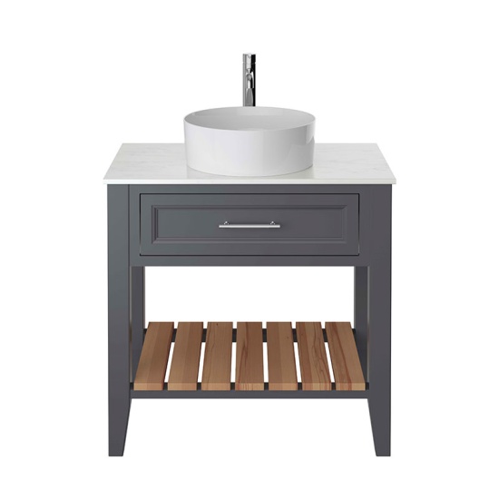 heritage broughton 800mm graphite round basin vanity unit with worktop