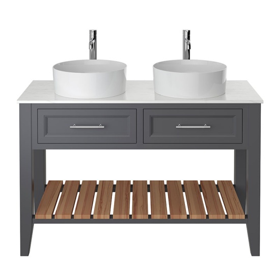 heritage broughton 1200mm graphite double washstand vanity unit with choice of white or black worktop heritage broughton 1200mm graphite double washstand vanity unit with choice of white or black worktop