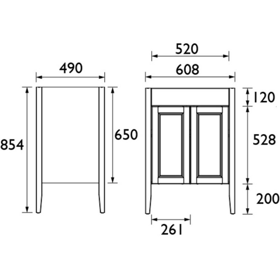 heritage caversham 600 graphite freestanding dorchester vanity unit with doors