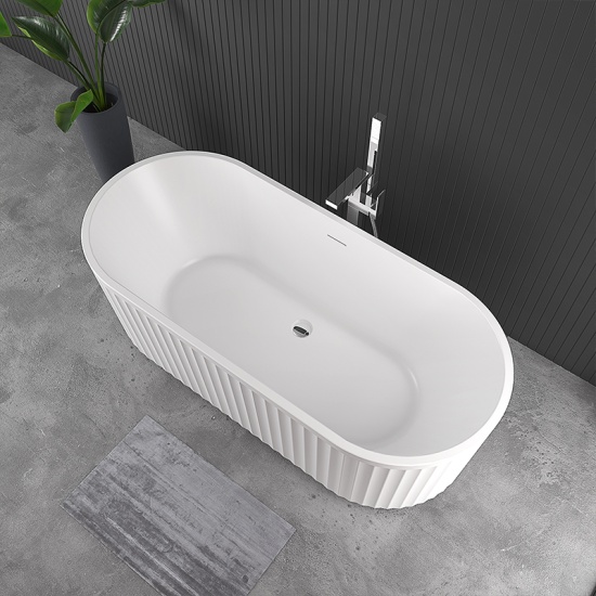 jasmine 1700 fluted white freestanding bath