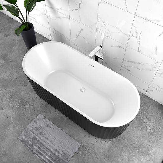 jasmine 1700 fluted black double ended bath jasmine 1700 fluted black double ended bath